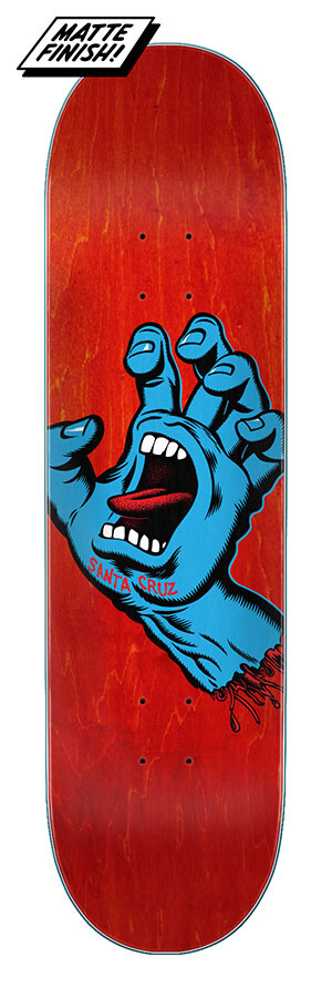 Santa Cruz Screaming Hand 8.0" skateboard deck red