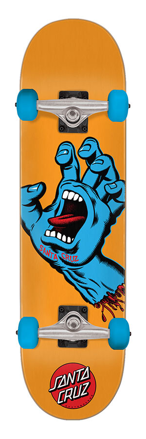 Santa Cruz Screaming Hand 7.8" compleet skateboard oranje