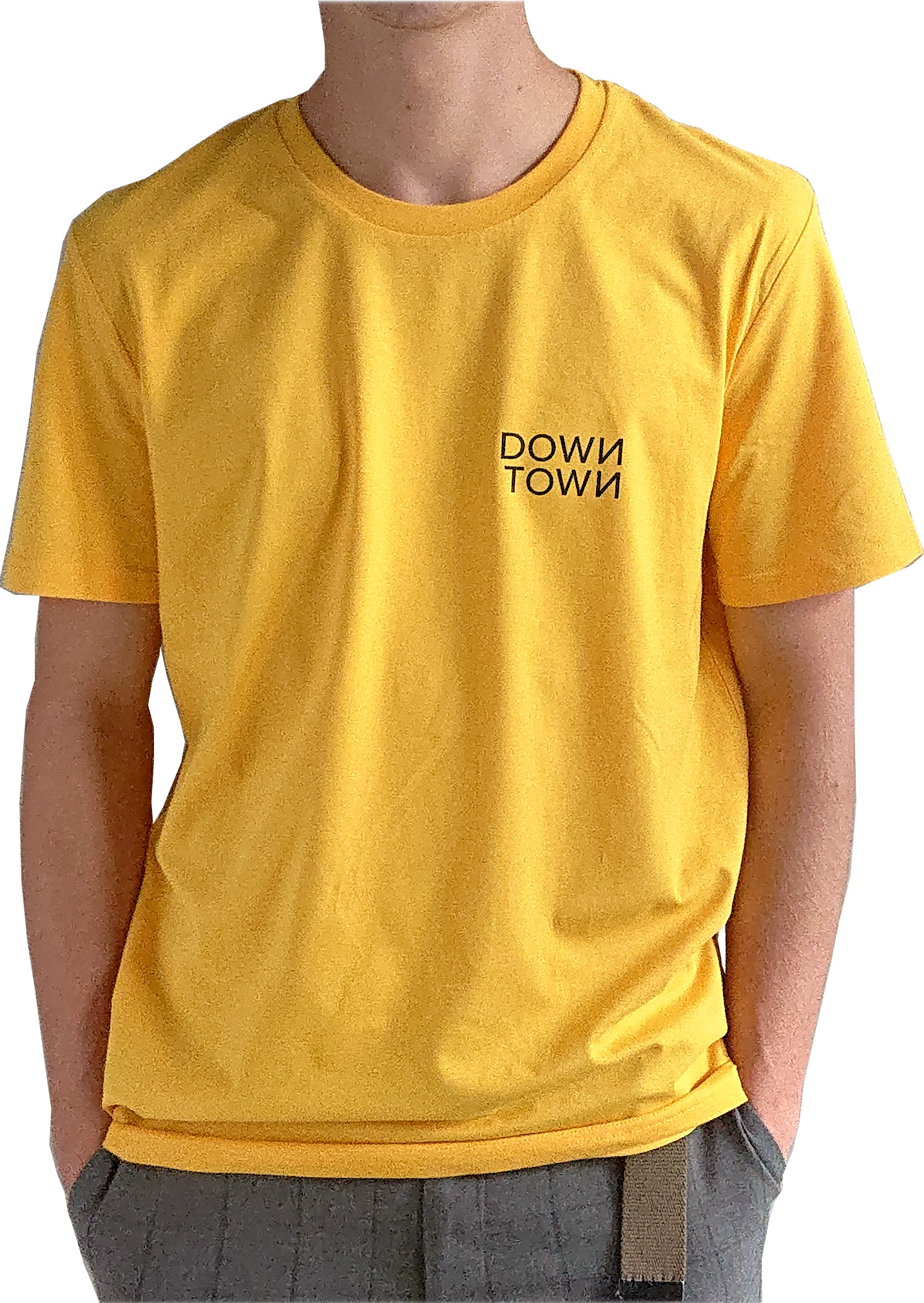 Down Town Logo T-shirt geel