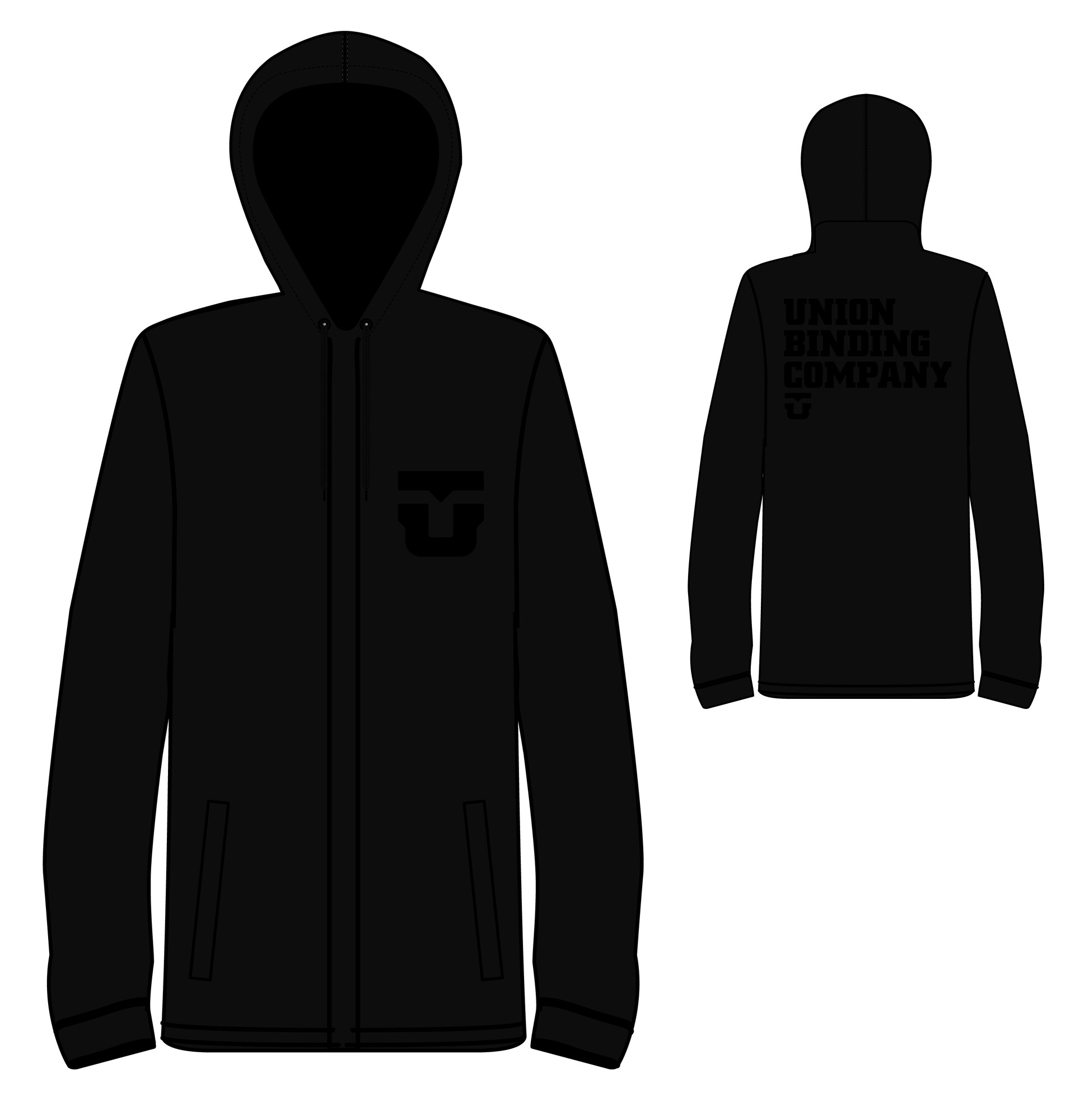 Union Hooded Team Jacket all black