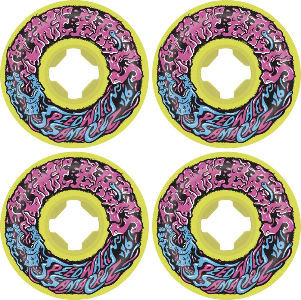 Santa Cruz 54mm Slime Balls Mini 97A skateboardwielen yellow pink blue