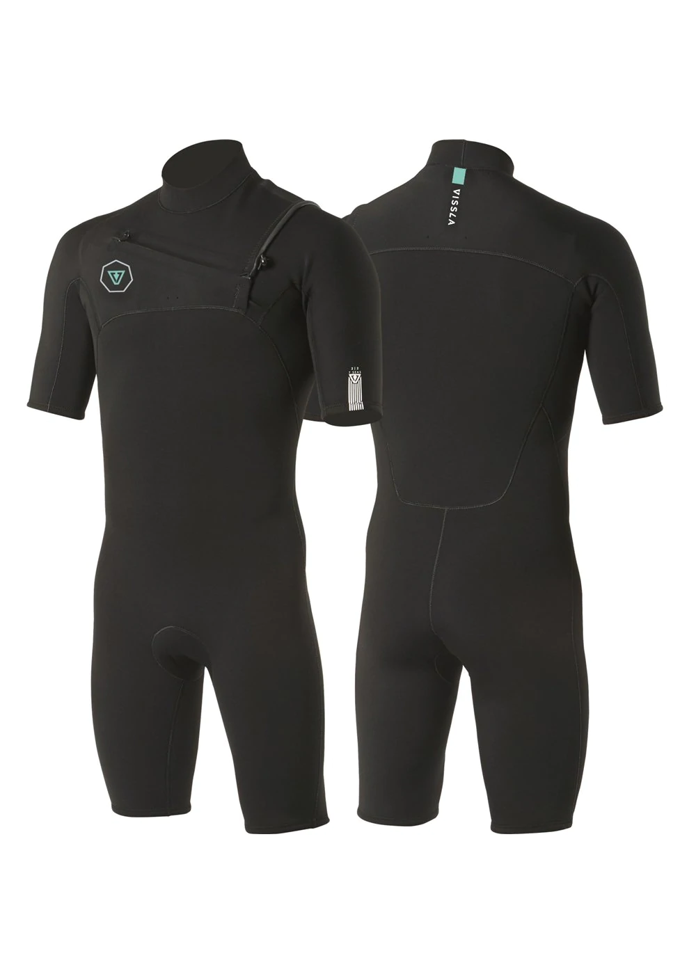 Vissla 7 Seas 2/2 front zip shorty wetsuit black