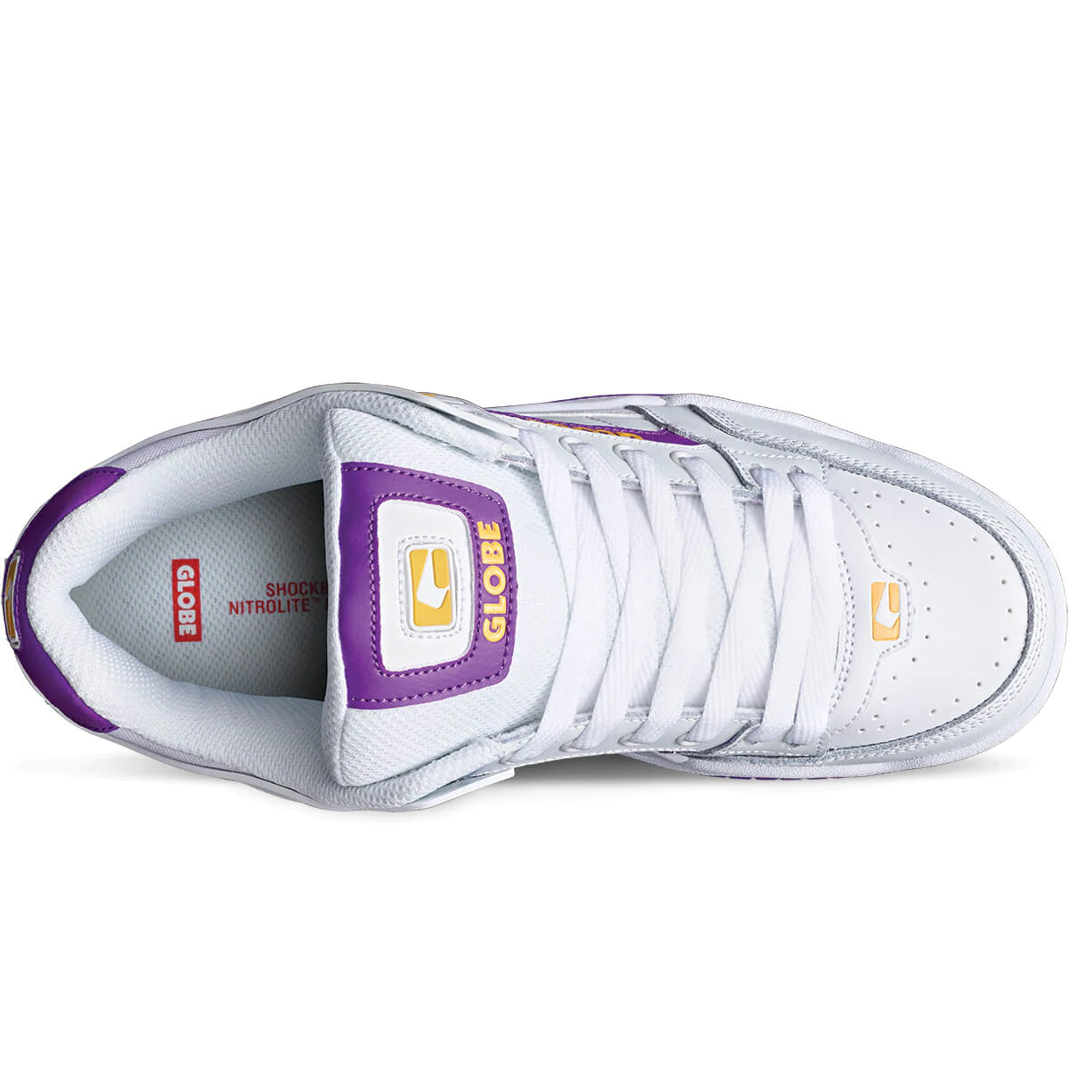 Globe Tilt skateboard schoenen white / purple / yellow
