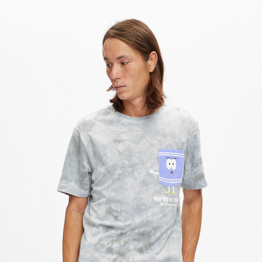 Hydroponic South Park Towelie s/s T-shirt tie dye grey