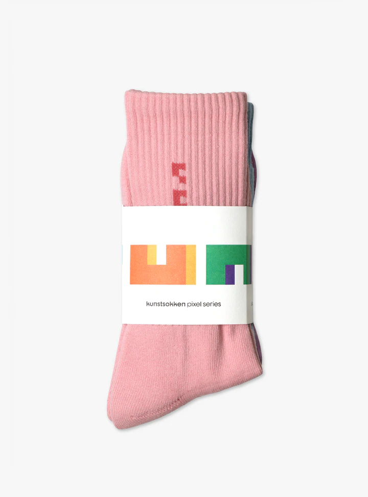 Kunstsokken Pixel Series 3-Pack sokken pastel