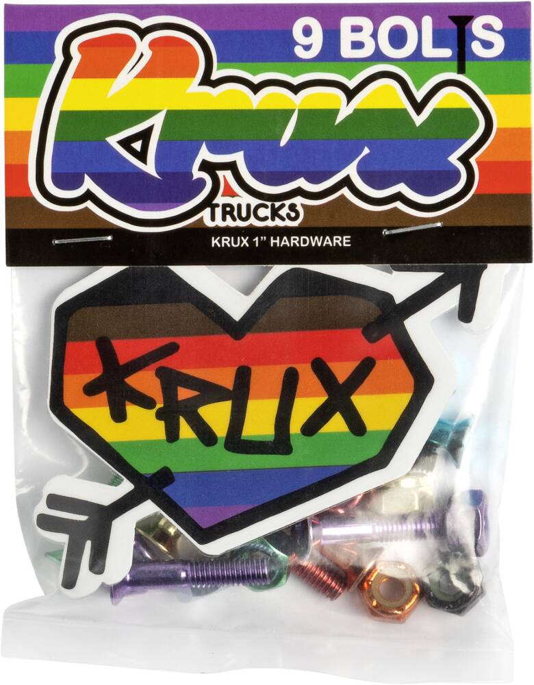 Krux Krome Philips hardware 1" skateboard schroefjes rainbow