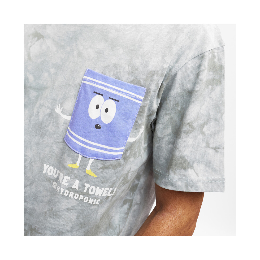 Hydroponic South Park Towelie s/s T-shirt tie dye grey