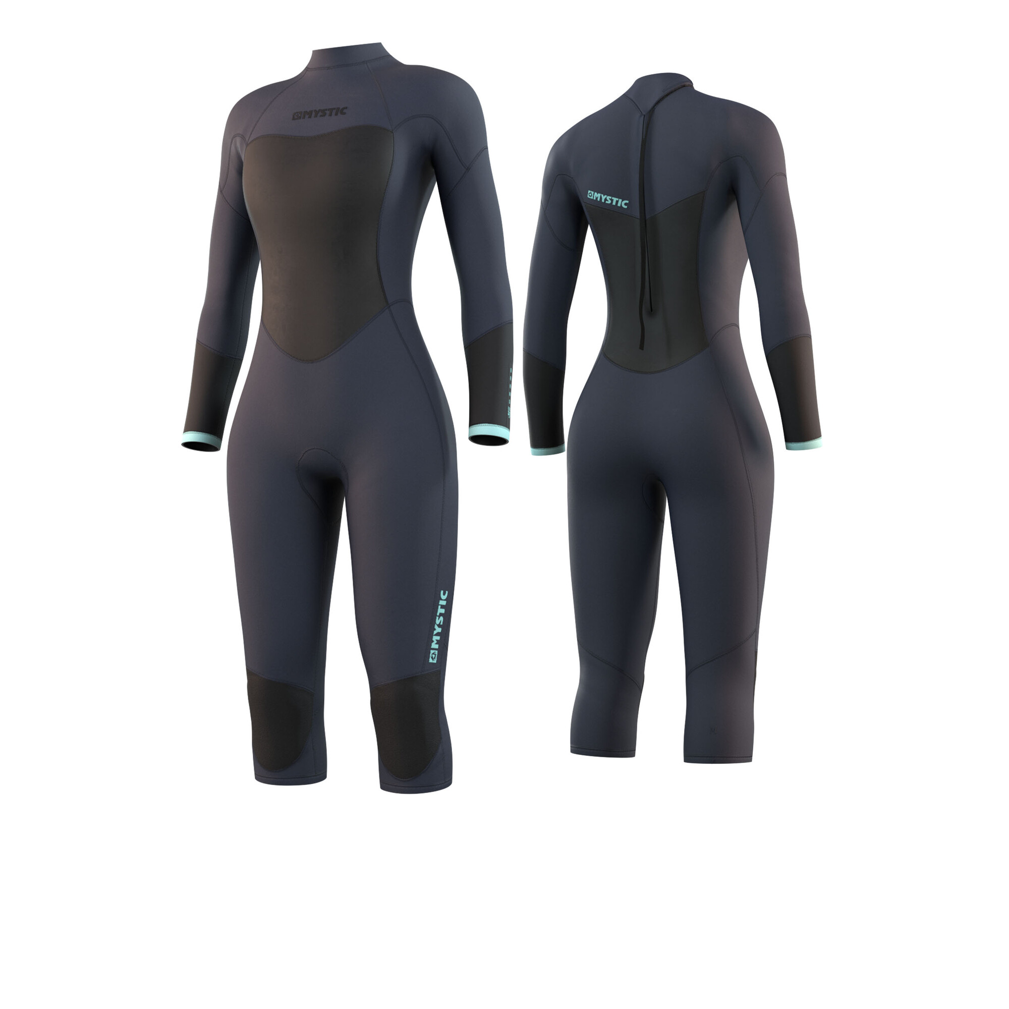 Mystic Dames Brand 3/2 back-zip longarm shortleg wetsuit night blue