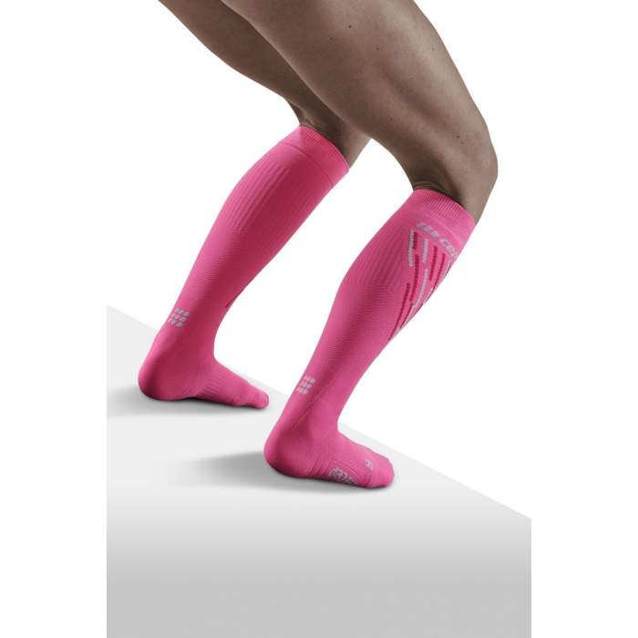 CEP Thermo Compression dames skisokken pink / flash pink