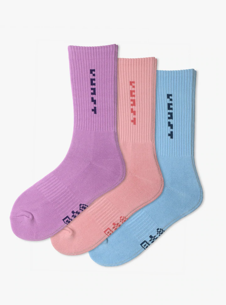Kunstsokken Pixel Series 3-Pack sokken pastel