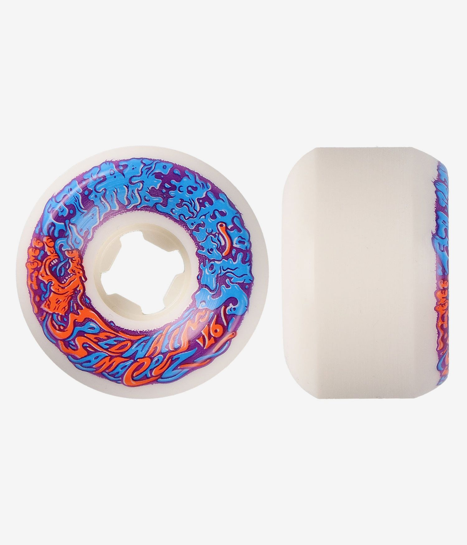 Santa Cruz 56mm Slime Balls Vomits 97A skateboardwielen white red blue