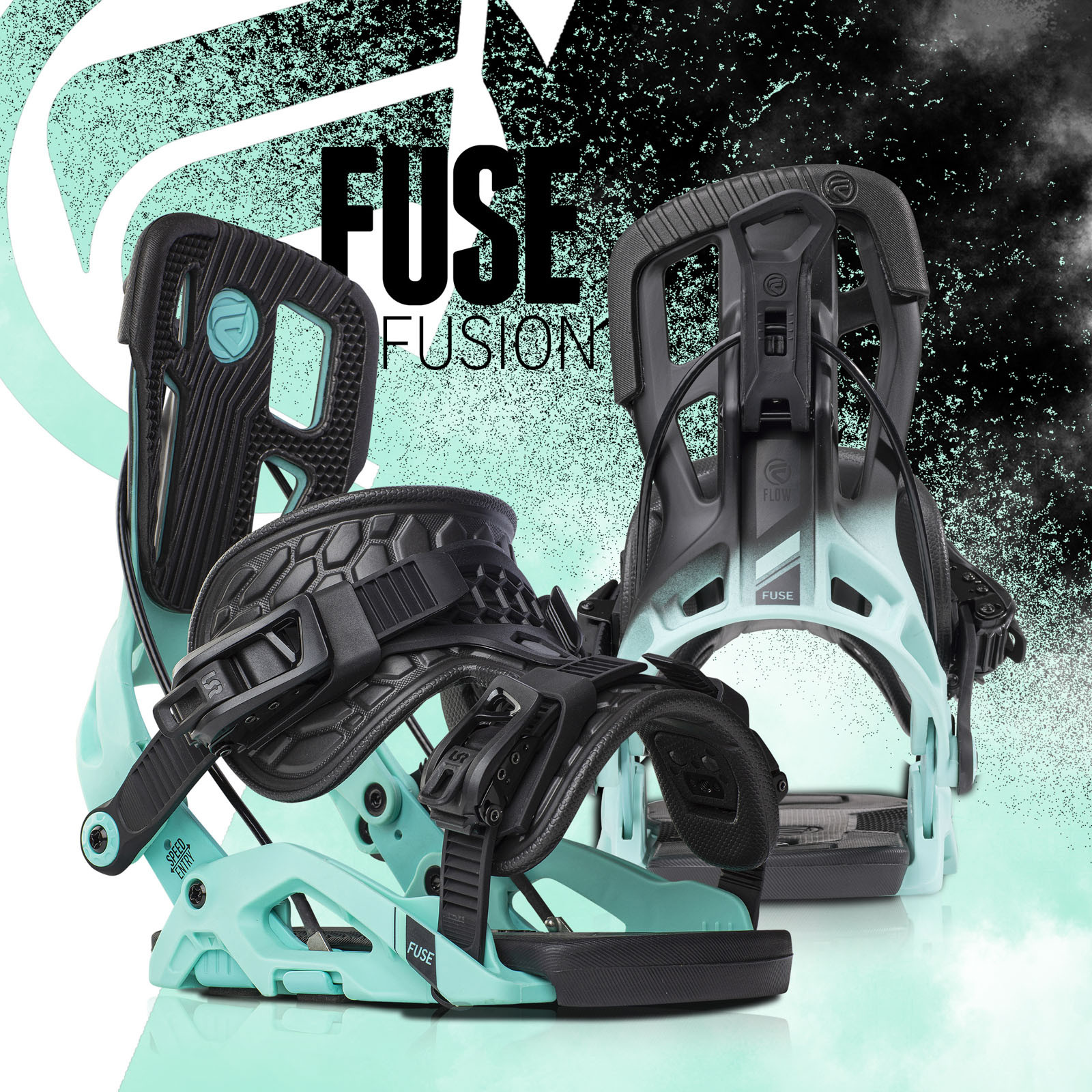 Flow Fuse Fusion bindings black aqua