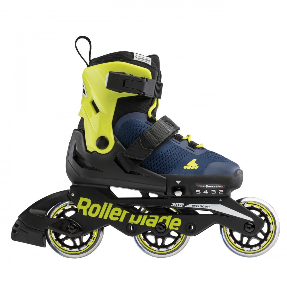 Rollerblade Microblade 3WD inline skates 80 mm blue royal / lime