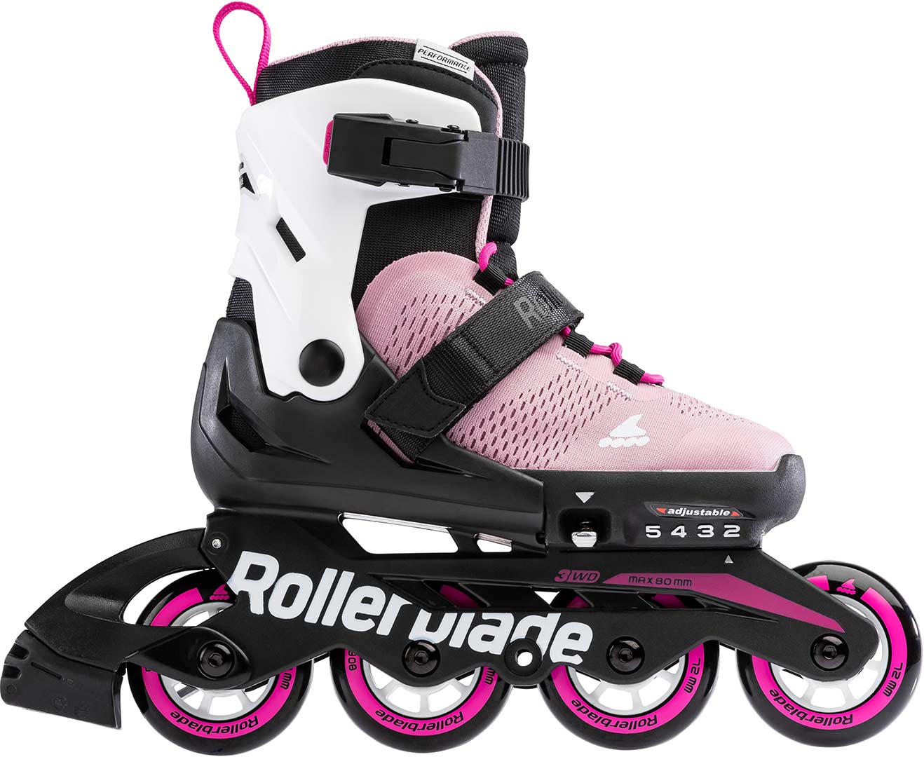 Rollerblade Microblade G kinder inline skates 72 mm pink / white
