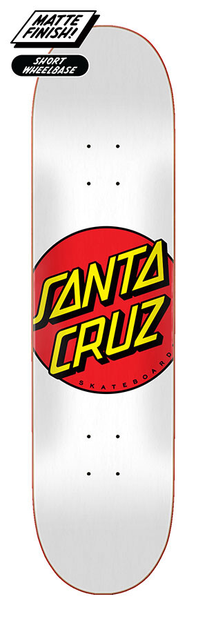 Santa Cruz Classic Dot 8.0" skateboard deck white
