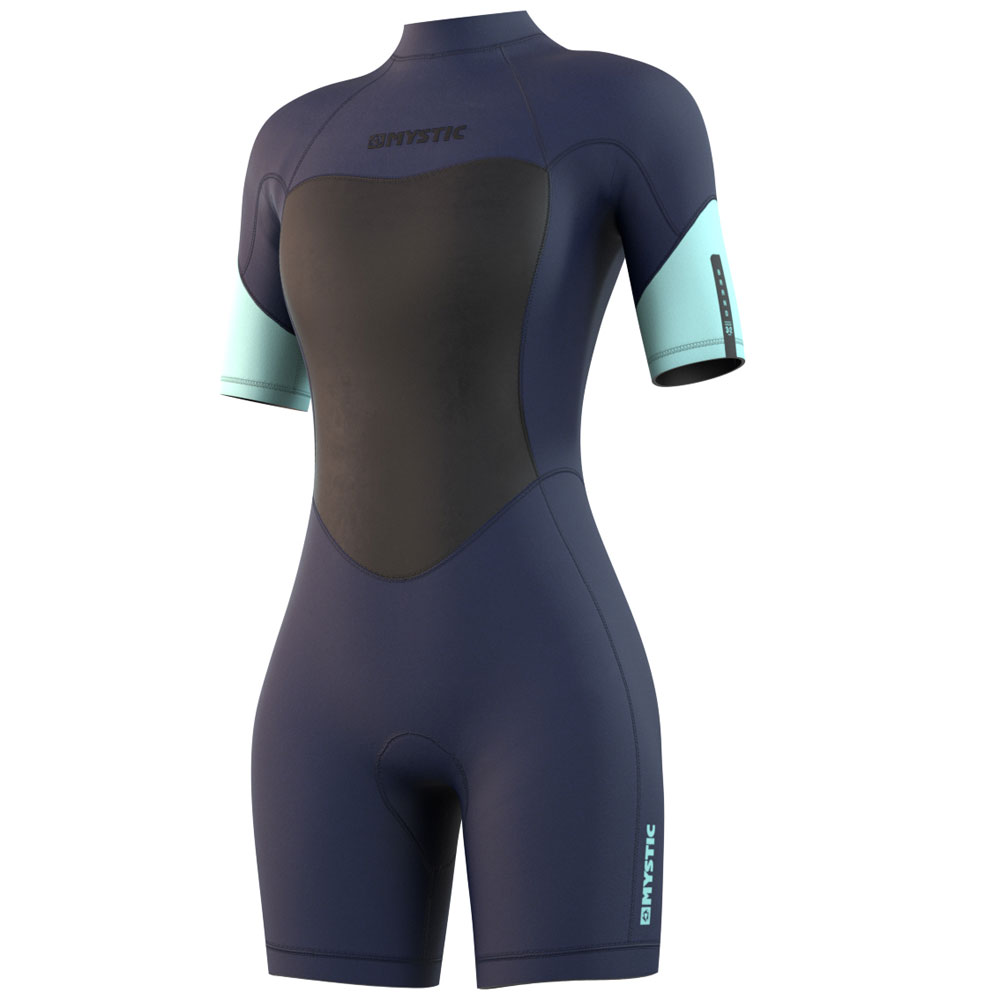 Mystic Dames Brand 3/2 back-zip shorty wetsuit night blue