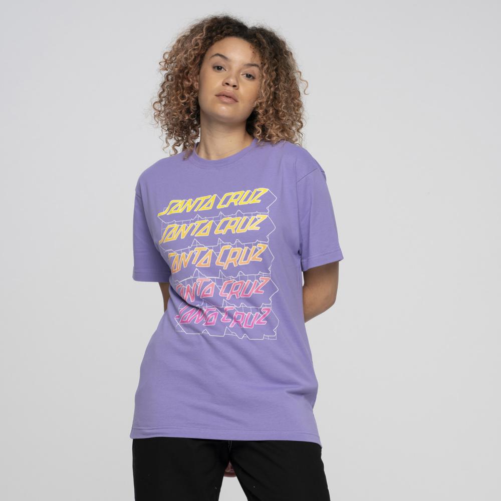 Santa Cruz Grid Stacked t-shirt soft purple
