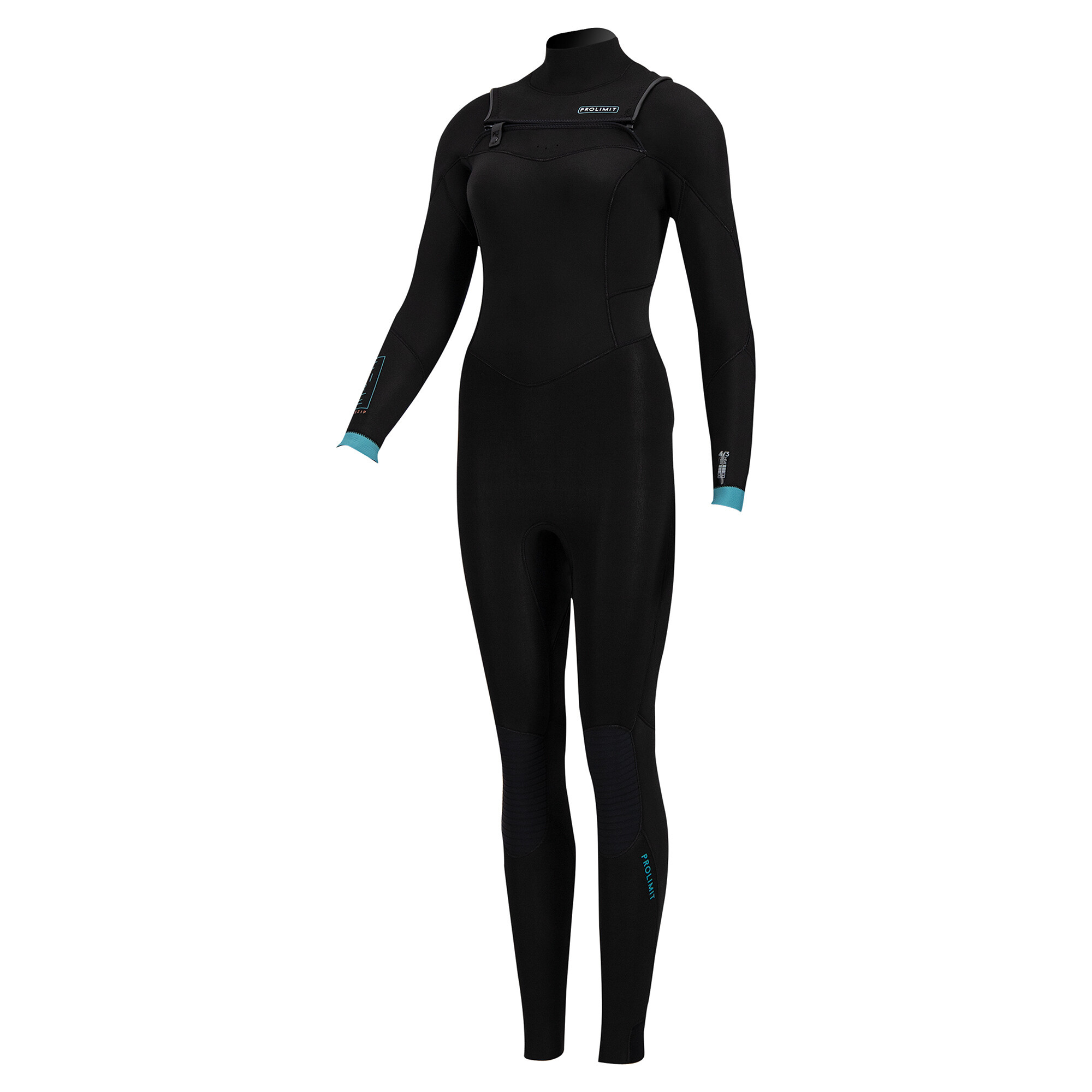 Prolimit Fire Freezip Steamer 5/3mm frontzip wetsuit black / turquoise