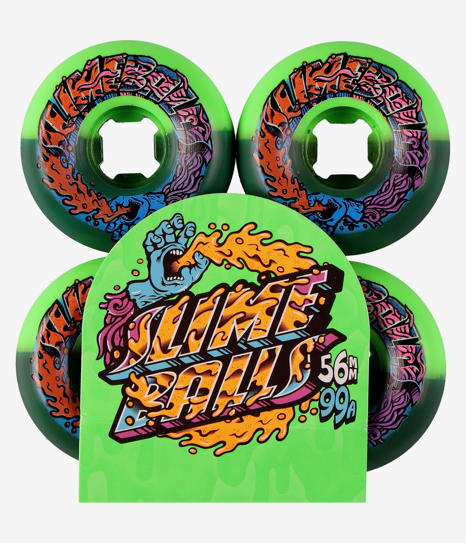 Santa Cruz 56mm Greetings Speed Balls 99A skateboardwielen green black