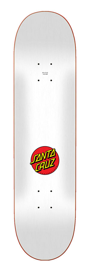 Santa Cruz Classic Dot 8.0" skateboard deck white