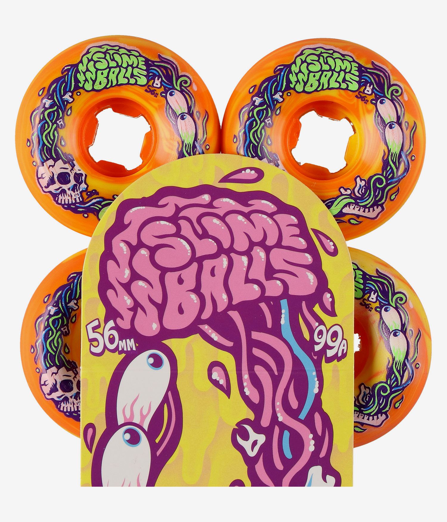 Santa Cruz 56mm Greetings Speed Balls 99A skateboardwielen yellow orange