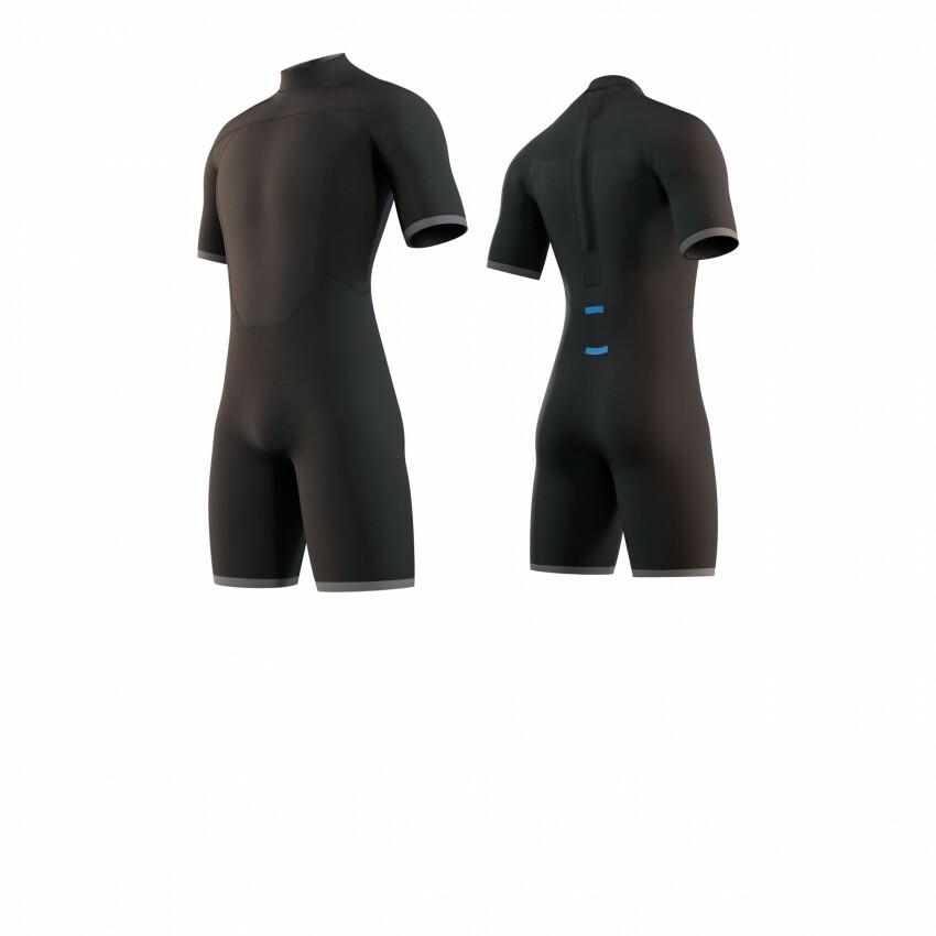 Mystic Brand 3/2 back-zip shorty wetsuit black