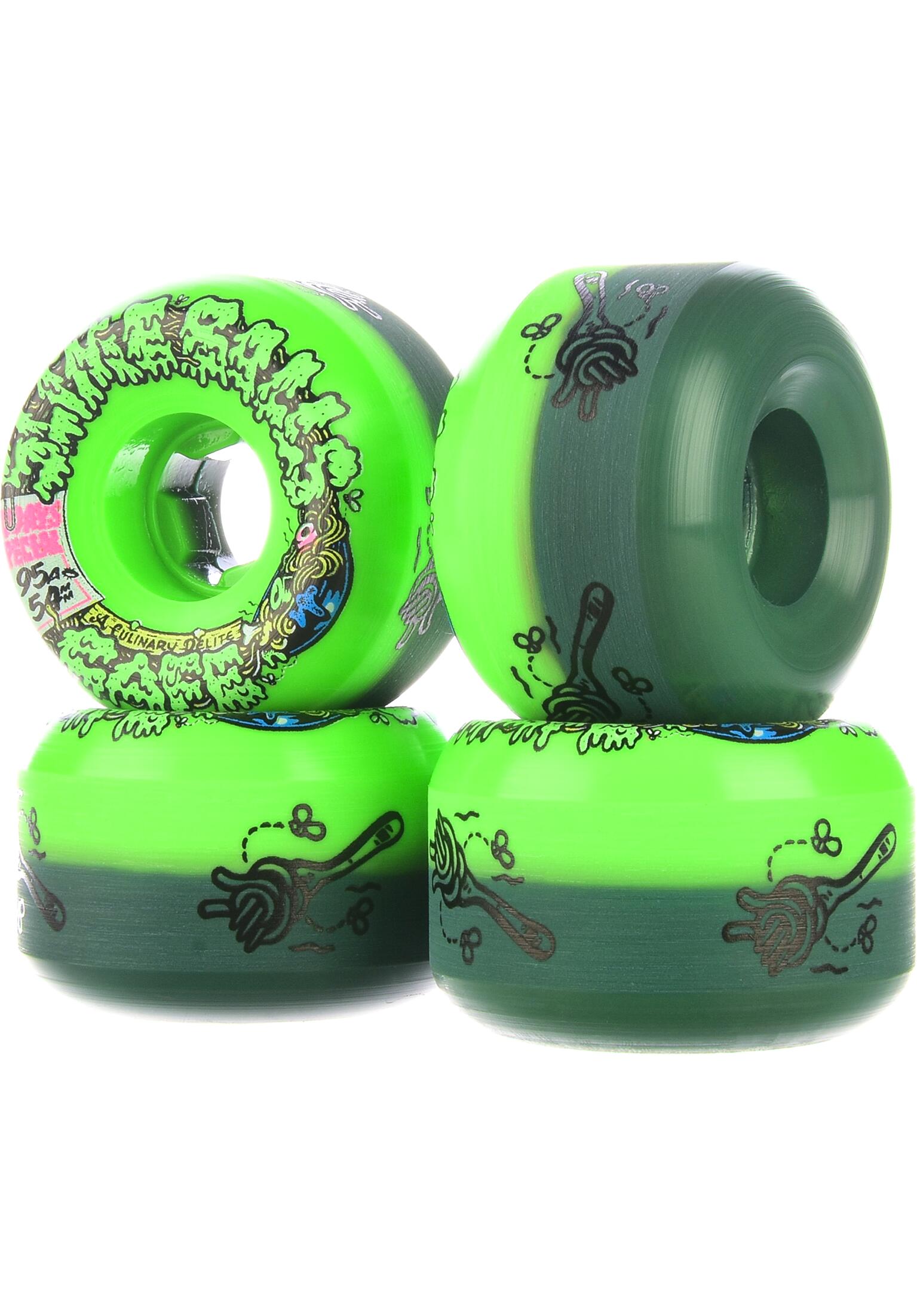 Santa Cruz 54mm Double Take Cafe Vomit Mini 95A skateboardwielen green