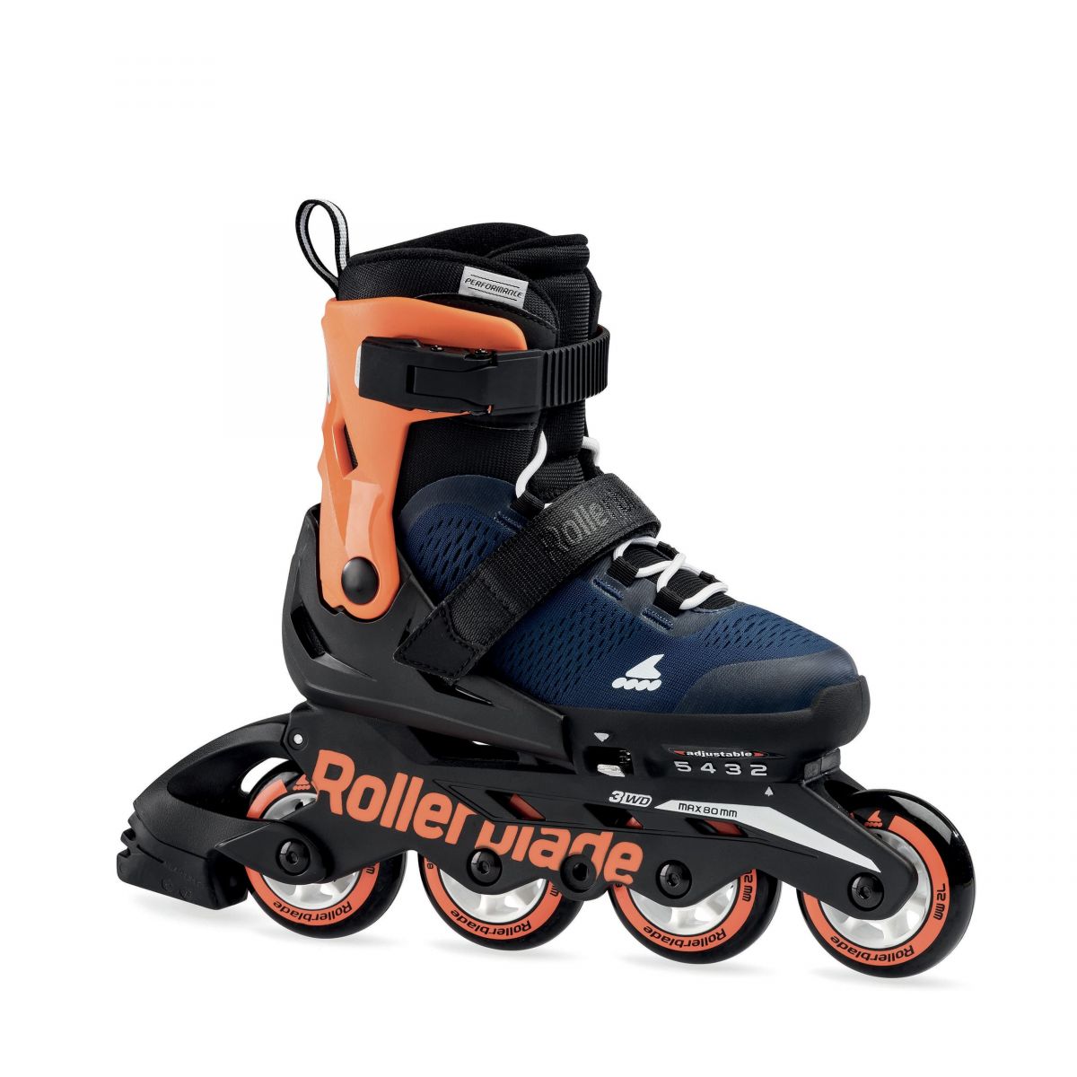 Rollerblade Microblade kinder inline skates 72 mm midnight blue / warm orange