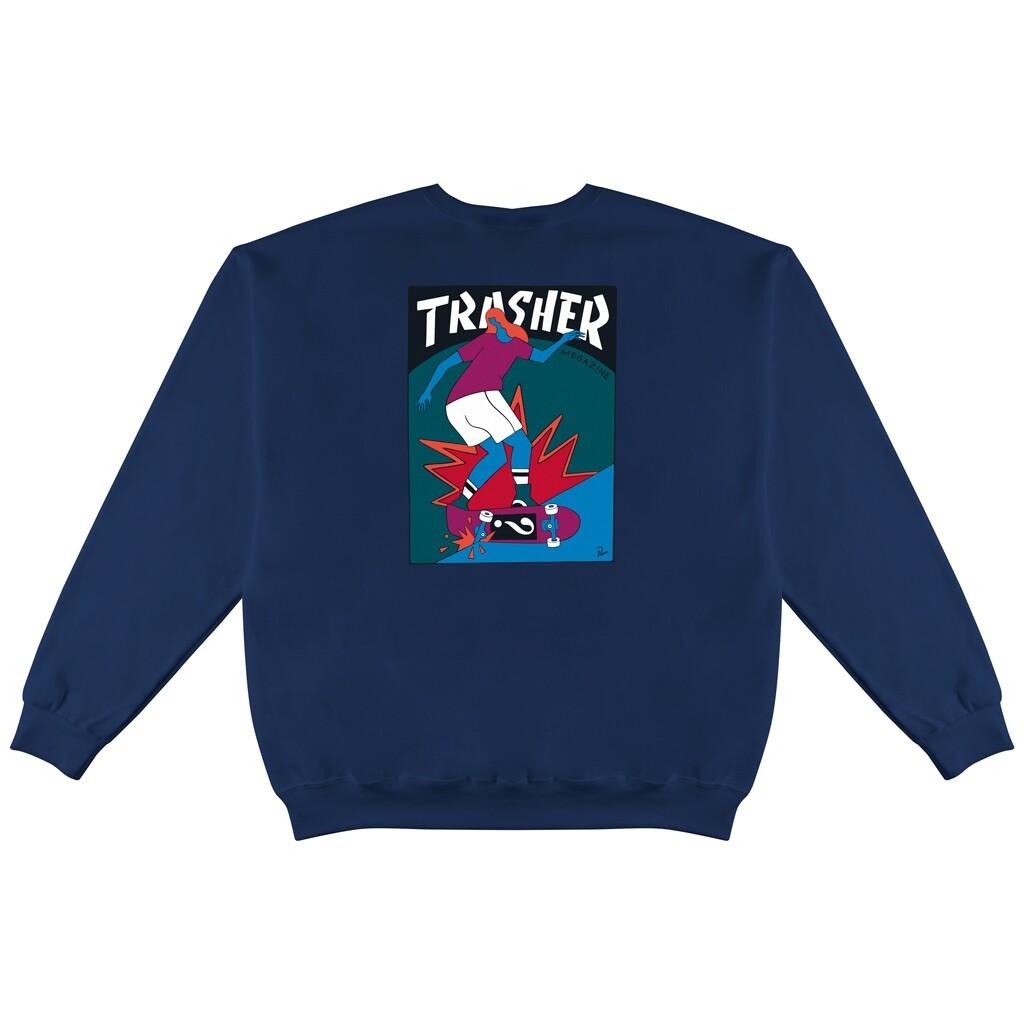 Thrasher X Parra Trasher Hurricane Crewneck sweater navy