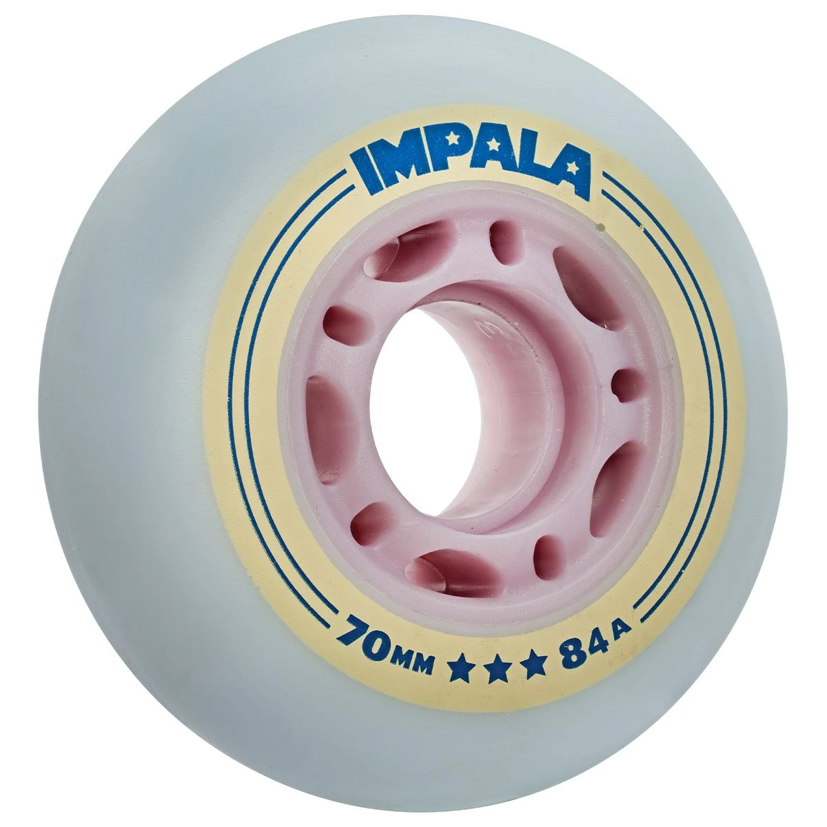 Impala inline skate wielen 70mm (4 stuks) sky blue / yellow