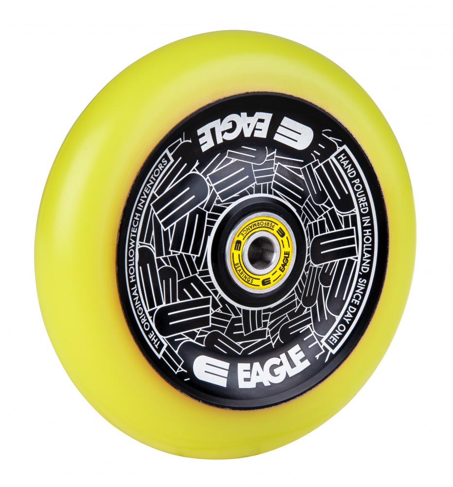 Eagle Supply Standard Hollowtech stuntstep wiel met lagers 115mm black / yellow