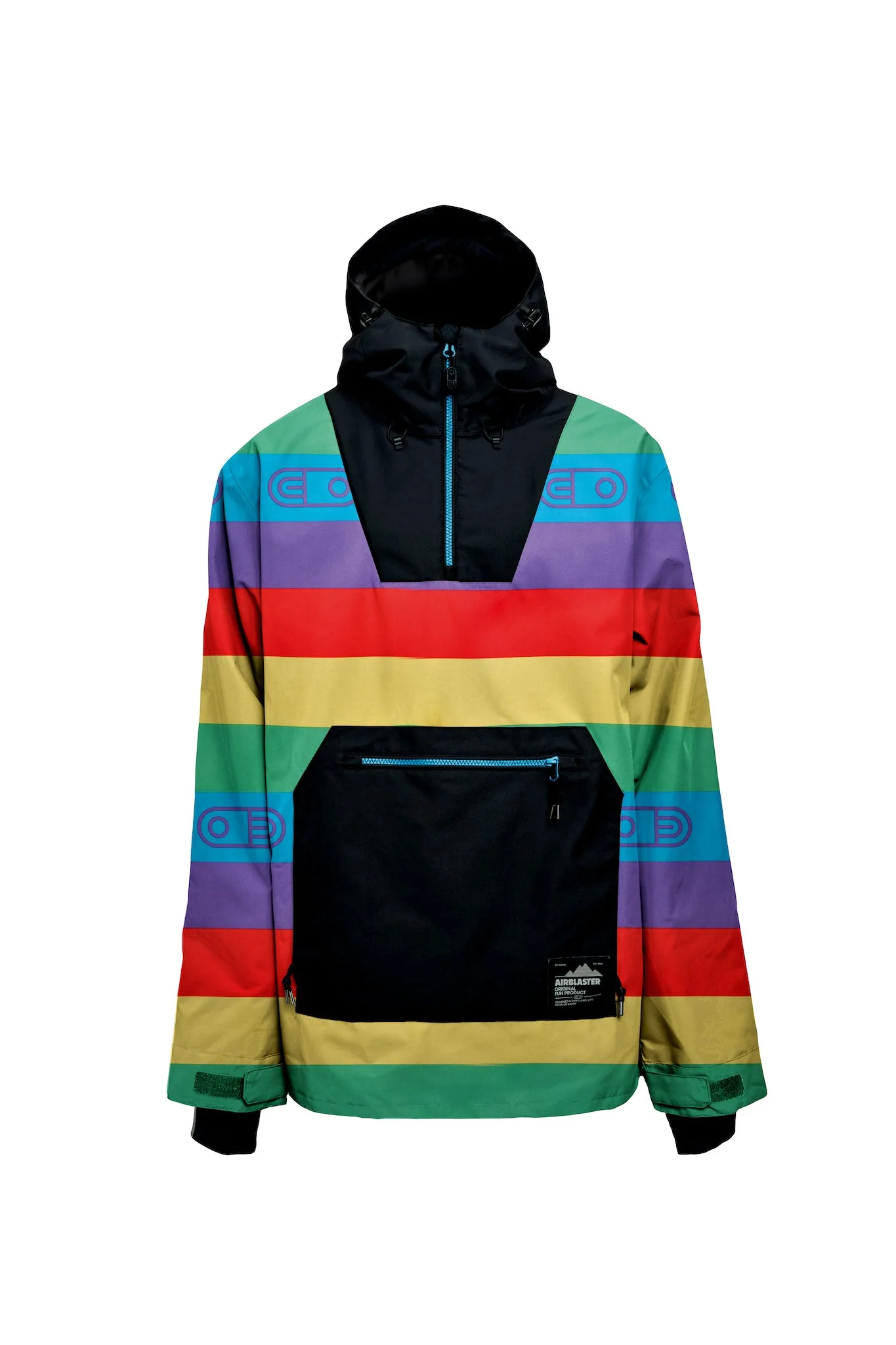 Airblaster Freedom Pullover snowboard anorak rainbow stripe