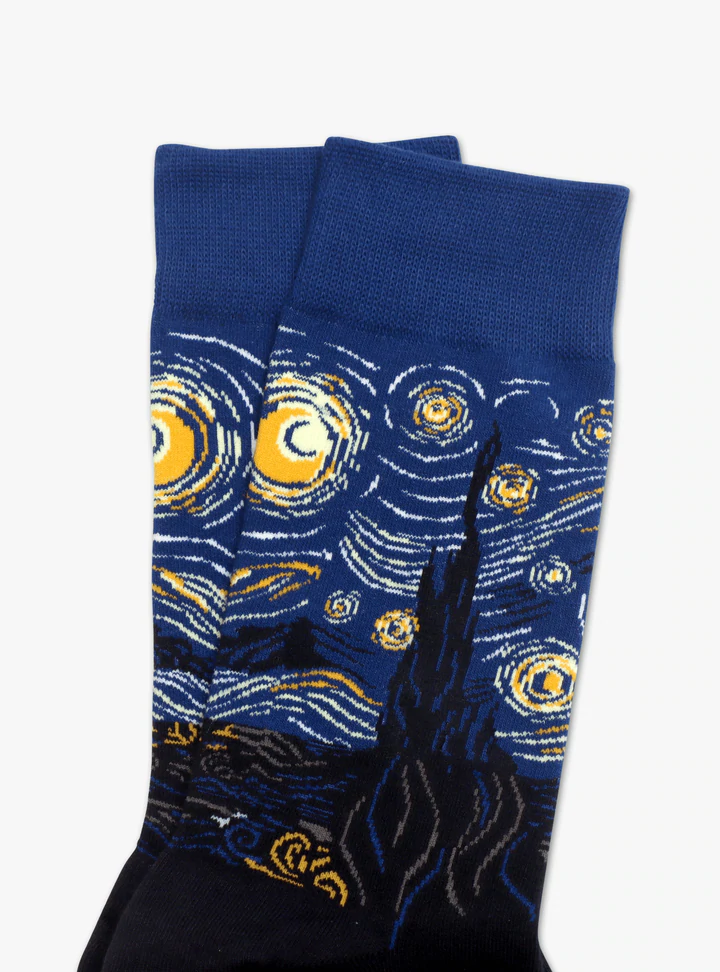 Kunstsokken de Sterrennacht sokken blauw / zwart