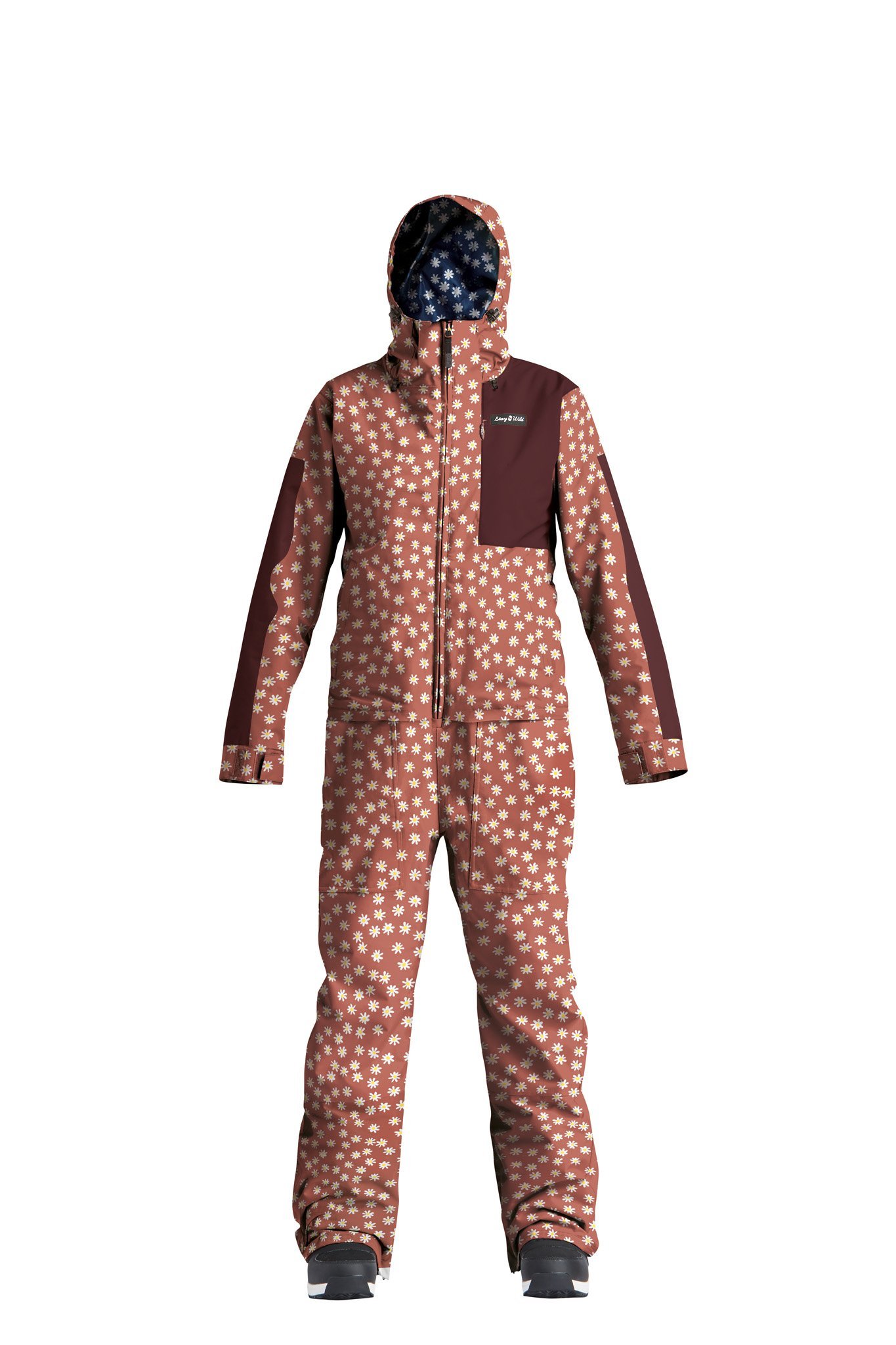 Airblaster Women's Stretch Freedom Suit onepiece rust daisy