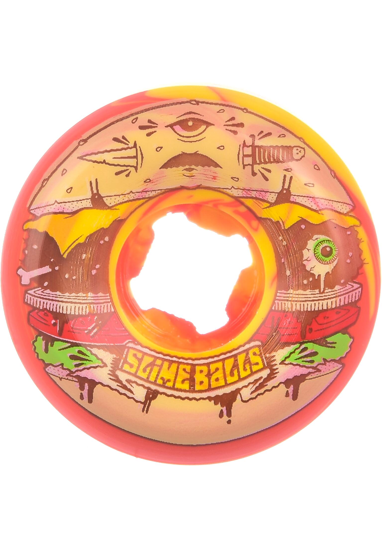 Santa Cruz 56mm Jeremy Fish Burger Speed Balls 99A skateboardwielen red yellow