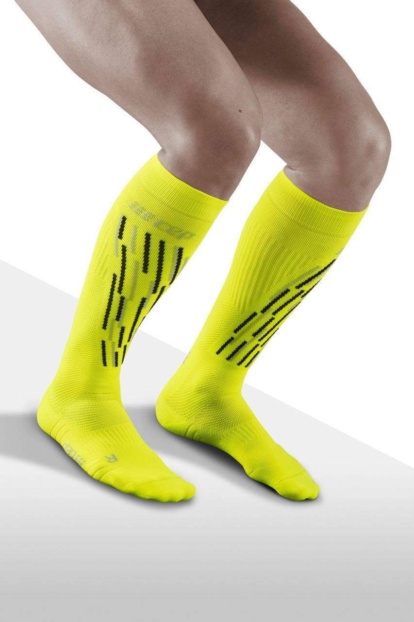 CEP Thermo Compression skisokken flash yellow / black